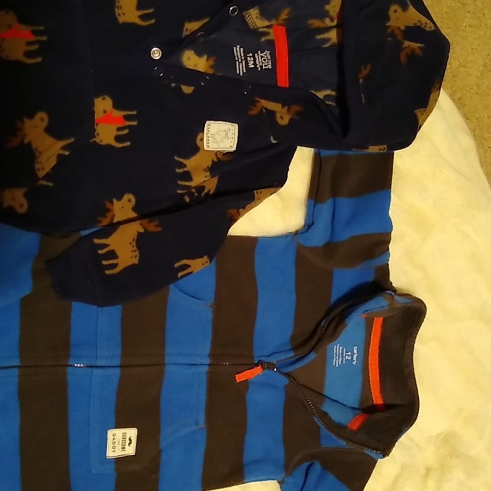 Carter's boys fleece one pieces - Picture 2 of 2